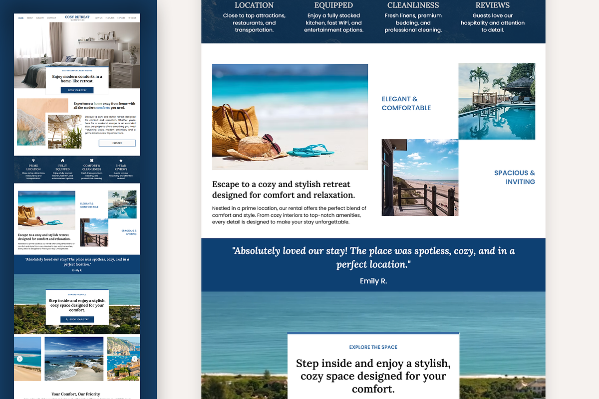 Beach Vacation Wix Studio Website preview 4