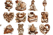 Mocha Valentine's Day Clipart, an Illustration by DreamArtGraphic (Thumbnail 2 of 5)