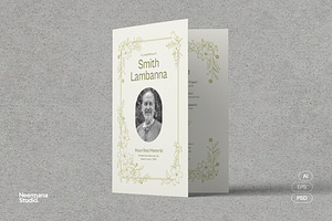 Simple Floral Funeral Program, a Brochure Template by Neermana