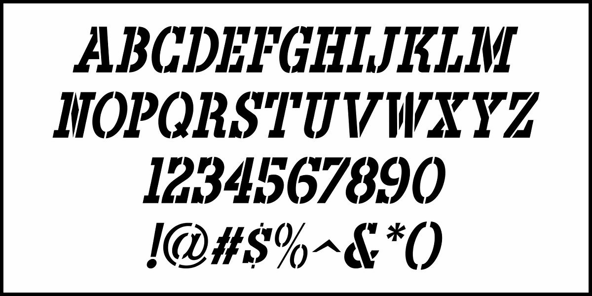 Back Lot Stencil JNL, a Font by Jeff Levine Fonts (Photo 5 of 5)