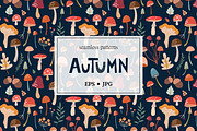 Mushrooms seamless patterns, a Pattern Graphic by Letto studio (Thumbnail 1 of 3)