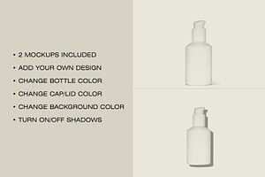 Cosmetic Pump Bottle Mockup