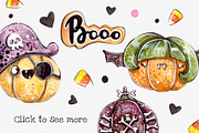 Halloween Pumpkins set +5 patterns, a Decorative Illustration by Kristina Crocus (Thumbnail 2 of 4)