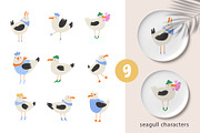Funny Seagulls - Hand Drawn Set, an Animal Illustration by danceyourlife (Thumbnail 2 of 7)