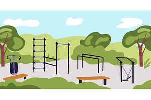 Sports playground with exercise