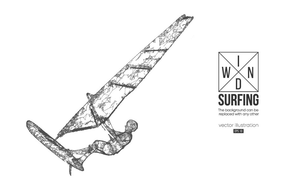 Silhouette of a windsurfer, a Sport Illustration by Matrosovv (Photo 2 of 4)
