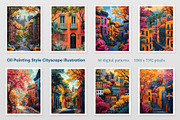Oil Painting Style Cityscape, a Decorative Illustration by Housui Patterns (Thumbnail 3 of 9)
