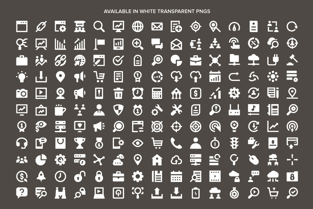 150+ SEO Web Optimization Icons preview 2