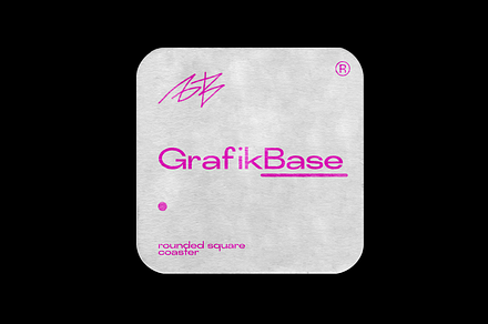 Rounded Square Coaster Mockup