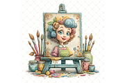 Canvas on Wooden Easel Clipart JPG, an Illustration by Memories By Lea (Thumbnail 15 of 19)