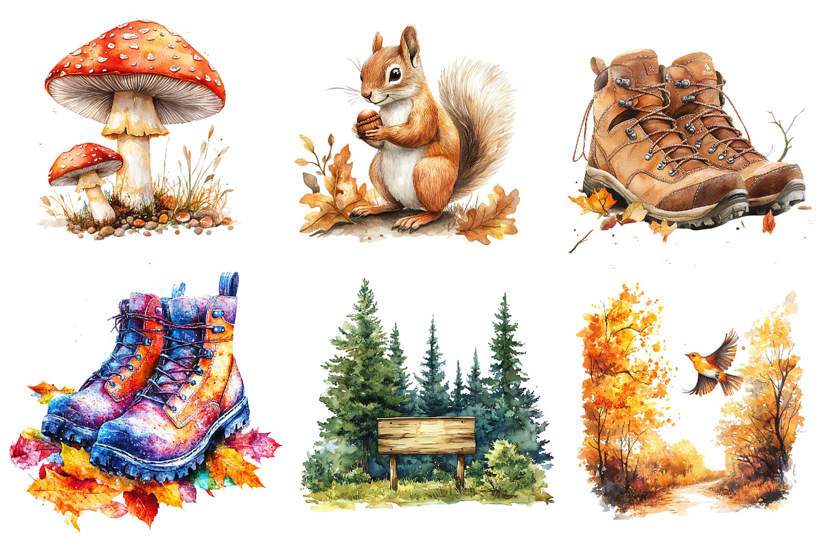 Autumn Nature Walk Clipart, an Illustration by CreationArt (Photo 5 of 5)