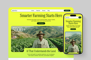 AI Agriculture Figma Landing Page, a Landing Page Template by Supanium Studio