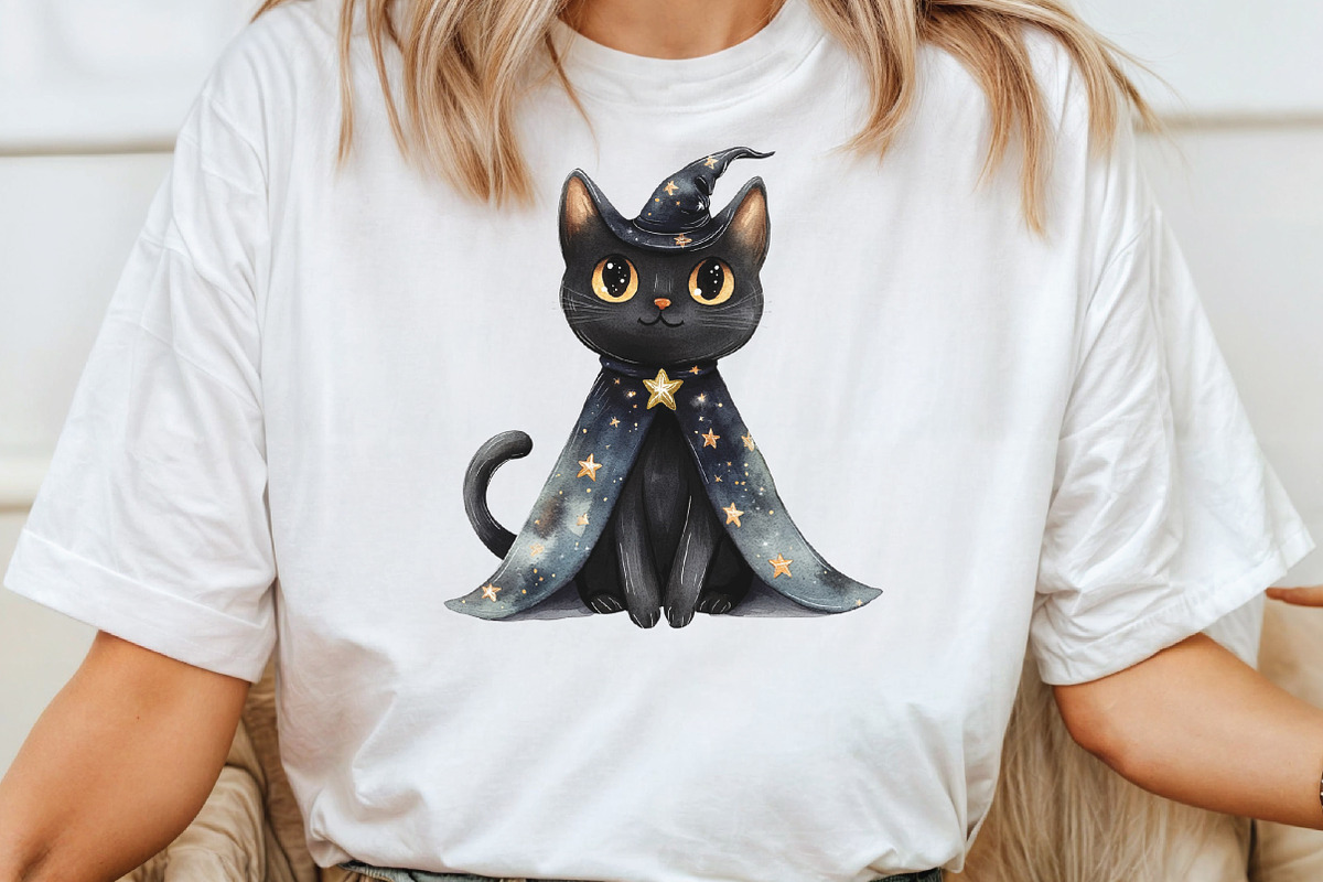 Halloween Whimsical Black Cat PNG, an Illustration by CraftArtStudio (Photo 4 of 6)