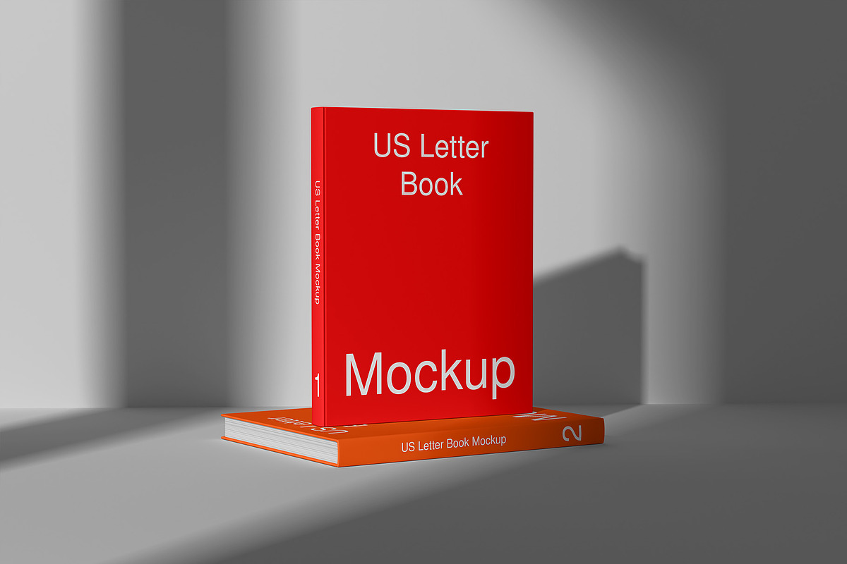 US Letter Book Mockup - 8 Views, a Books & Magazine Mockup by Illusiongraphic (Photo 3 of 23)