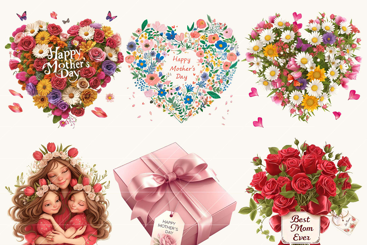 Mom and Daughter Clipart Bundle, a Person Illustration by Design Scotch (Photo 3 of 7)