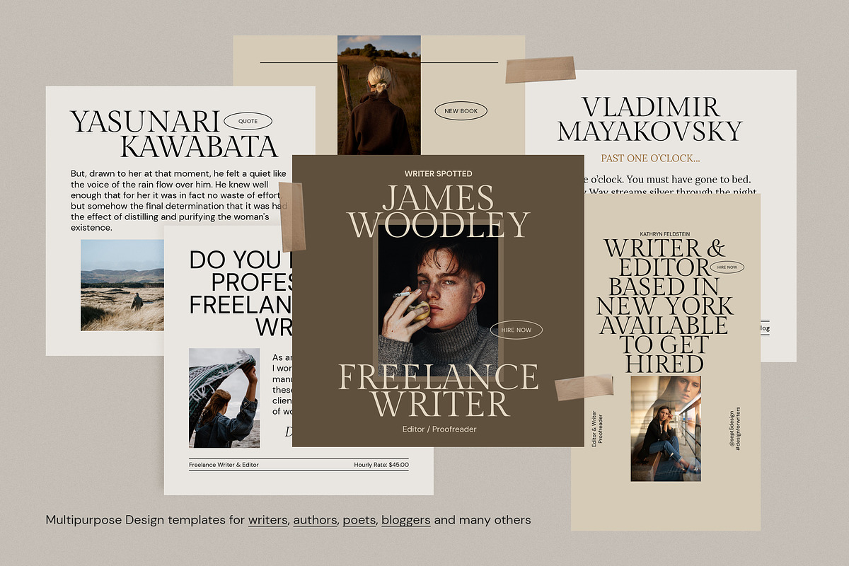 Writers Social Media Pack + Stories, a Social Media Template by September 5th (Photo 5 of 22)