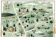 Retro Road Trip Map, a Background Graphic by Printable Treasure (Thumbnail 5 of 9)