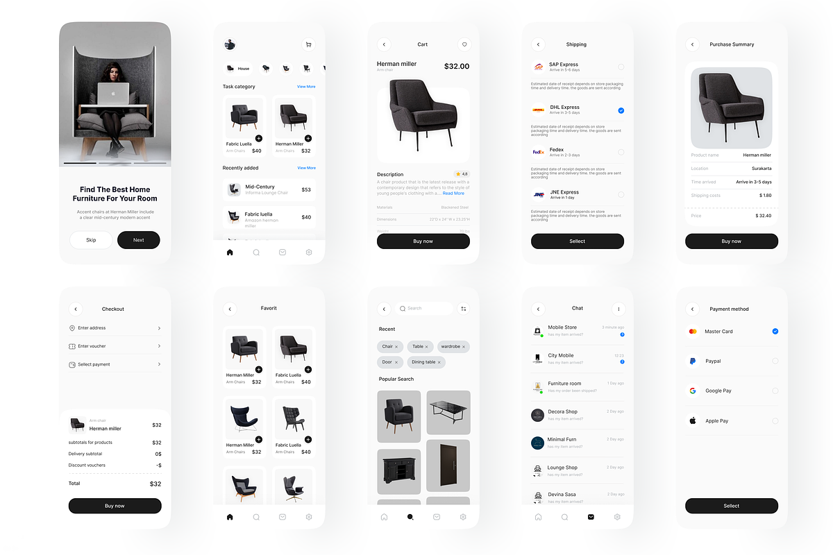 Chair Shop - Ui Kit Mobile, an UI Kit Template by Korsa Agency (Photo 4 of 6)