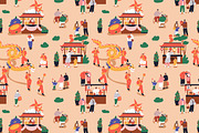 Chinese New Year, seamless patterns, a Pattern Graphic by Good Studio (Thumbnail 2 of 6)