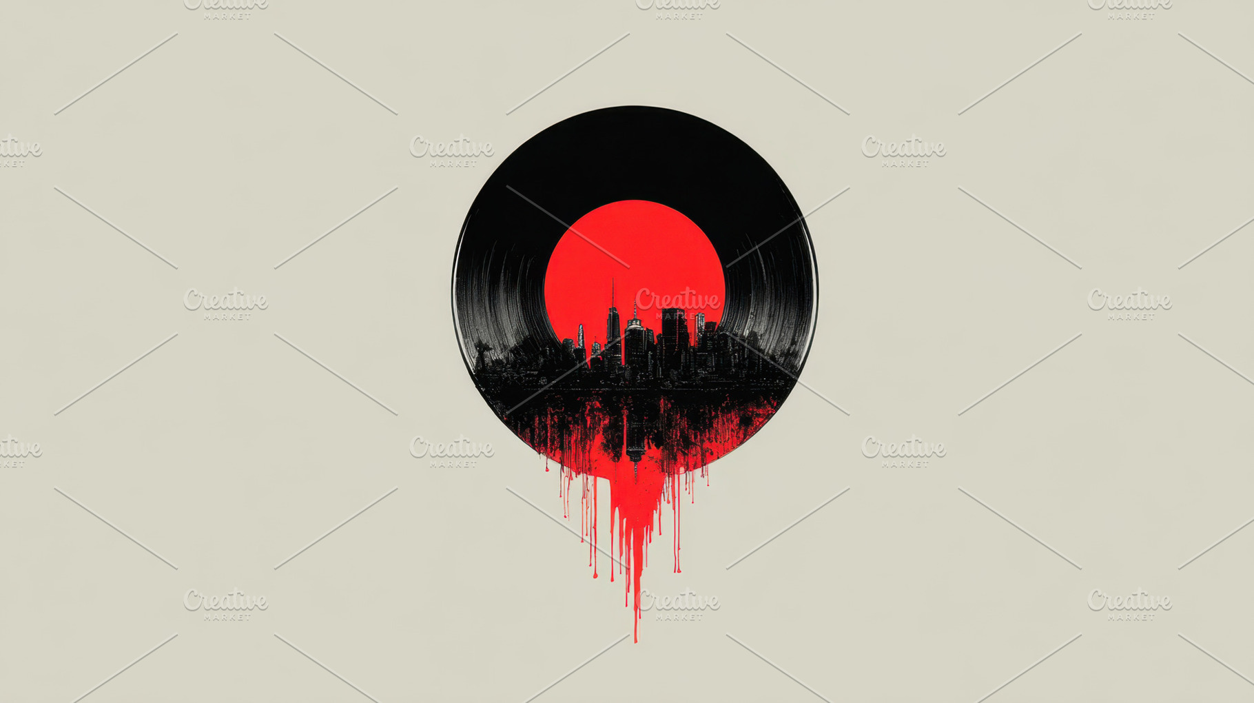City skyline in red and black design, a Photo by Beautiful things