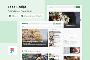NomNom - Food Recipe Landing Page, a Landing Page Template by twinstd