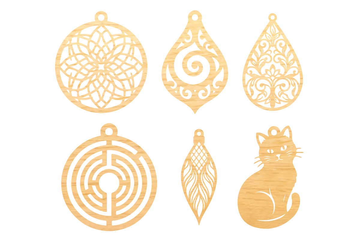 Wooden Earrings Laser Cut SVG, an Object Graphic by DreamCafeArt (Photo 6 of 6)