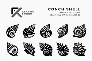 Conch Shell Icon Vector, an Icon by Akatype Studio