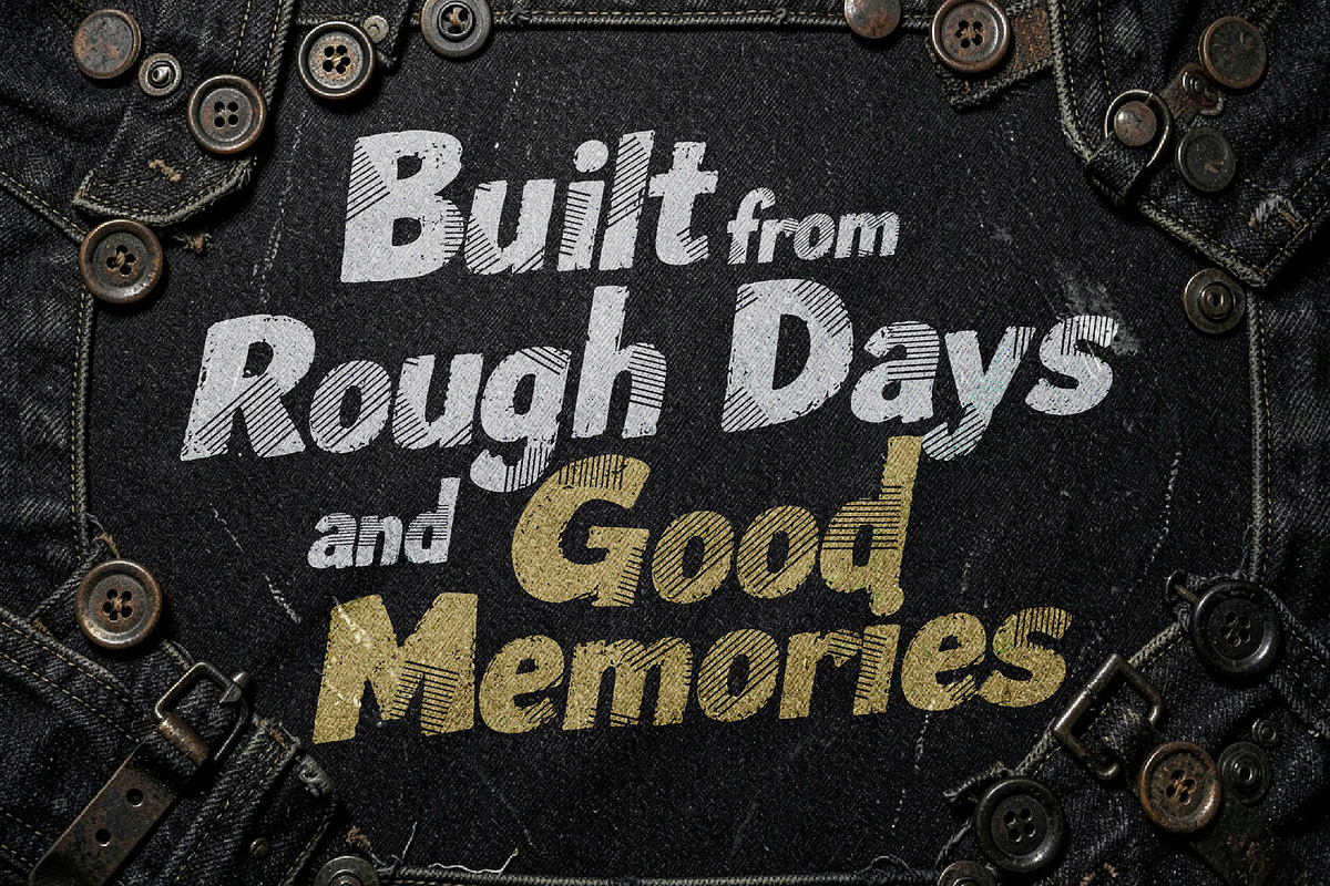 Bead Roks Denim - Built Rough, a Sans Serif Font by HypeWorksCo (Photo 2 of 12)