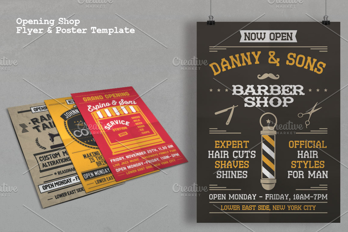 Opening Shop Flyer & Poster Template, a Flyer Template by The Design For Co. (Photo 4 of 5)