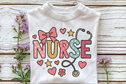 Valentine Pink Nurse Stethoscope Bow, an Illustration by CraftArtStudio (Thumbnail 3 of 4)
