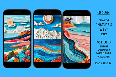 Mobile Phone Wallpapers (Ocean), a Wallpaper Graphic by Shisa Images