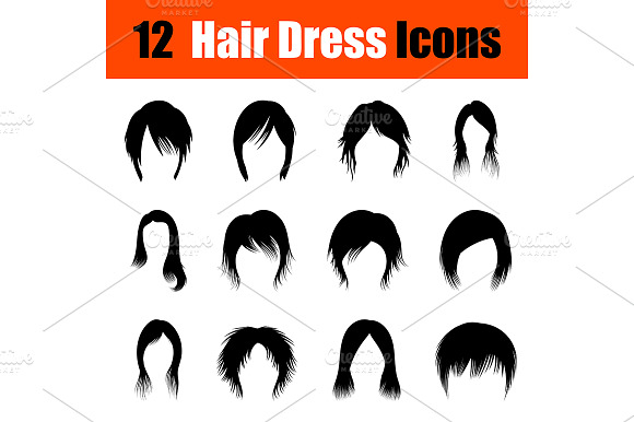 Set Of Womans Hairstyles Icons