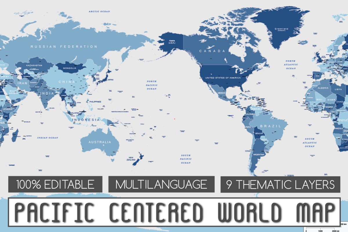 Pacific Centered World Map, a Work Illustration by Cartorical (Photo 1 of 6)