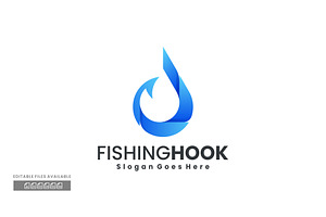 Fishing Hook Gradient Colorful Logo, a Branding & Logo Template by ivan_artnivora