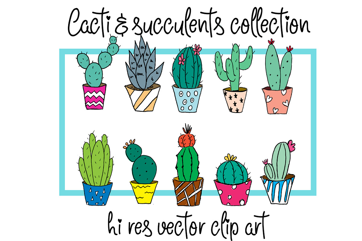 Cacti - Hi Res Vector Clip art, an Illustration by Inksnthings (Photo 1 of 6)