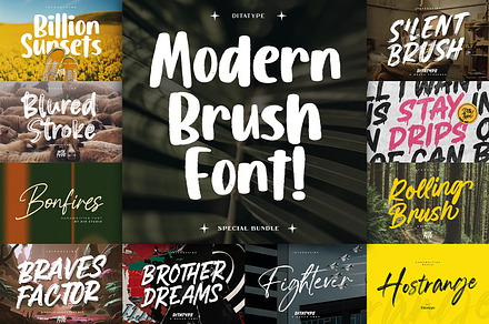 Modern Brush Font Bundle, a Symbol Font by Ditatype
