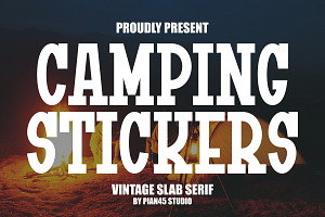 Camping Stickers - Vintage Slab