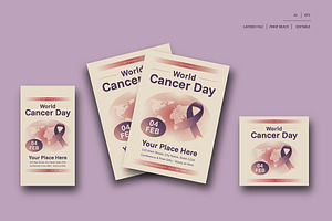 World Cancer Day Flyer Set, a Flyer Template by Siska Arista