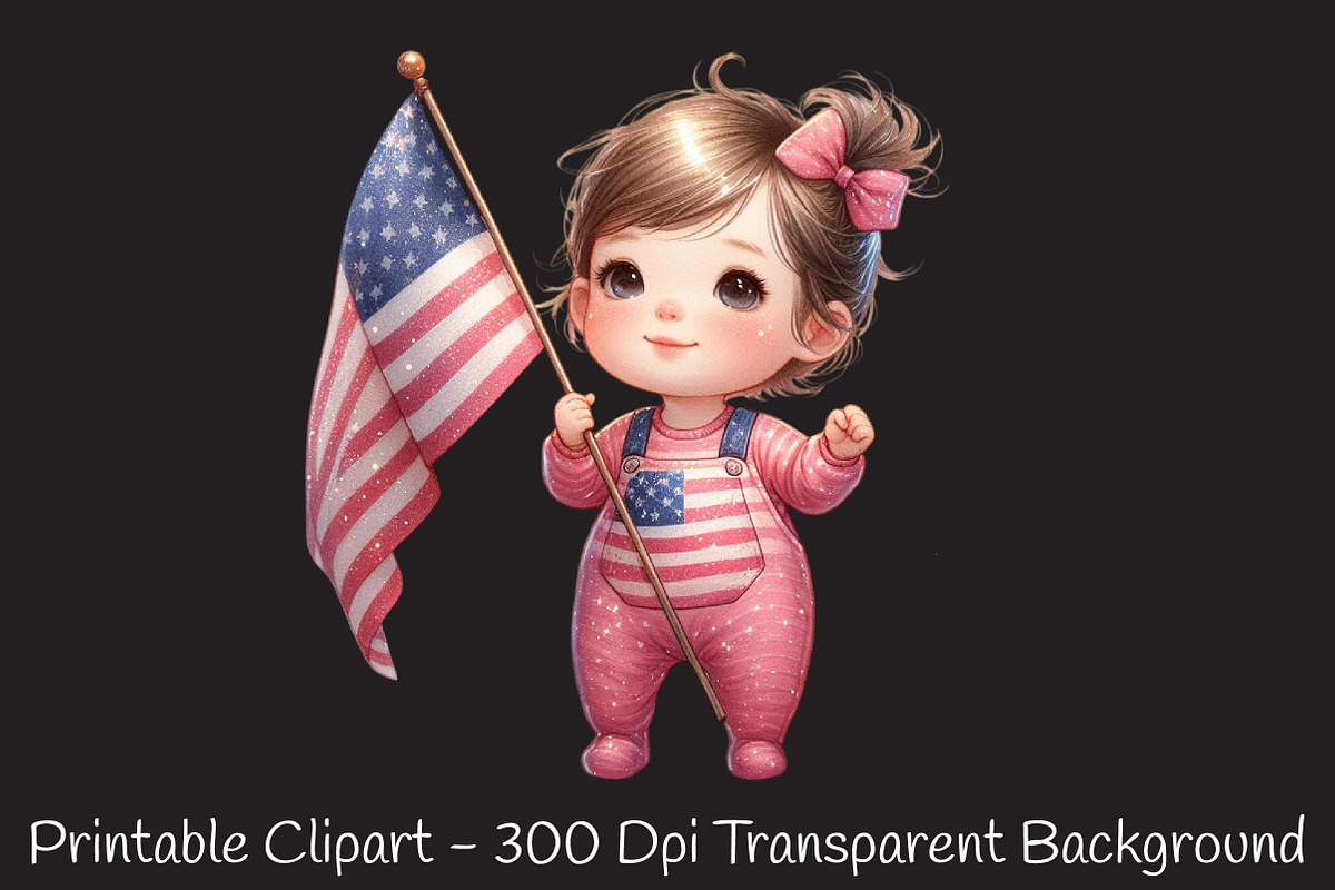 4th of July Pink Baby Nursery PNG, an Illustration by RobertsArt (Photo 4 of 7)