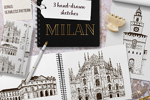 Set of Milan sketches
