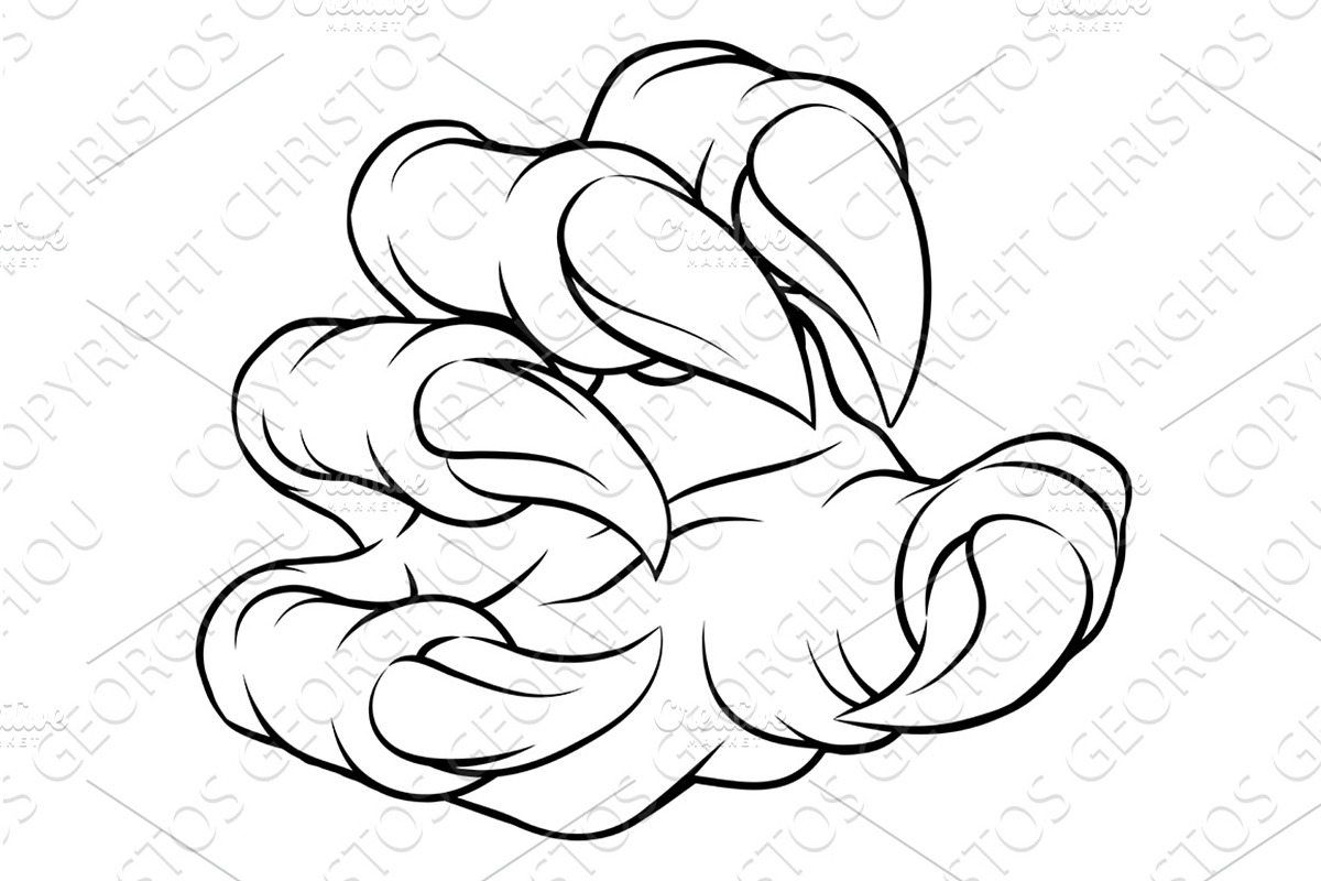 Monster Claw Dinosaur Dragon Cartoon, an Illustration by Christos Georghiou