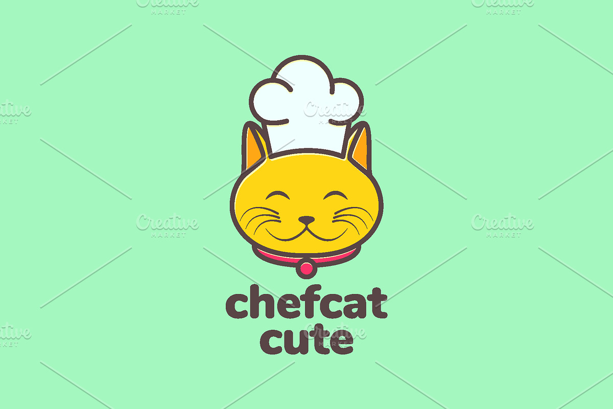 pets cat chef hat cooking cute logo, a Branding & Logo Template by devastd