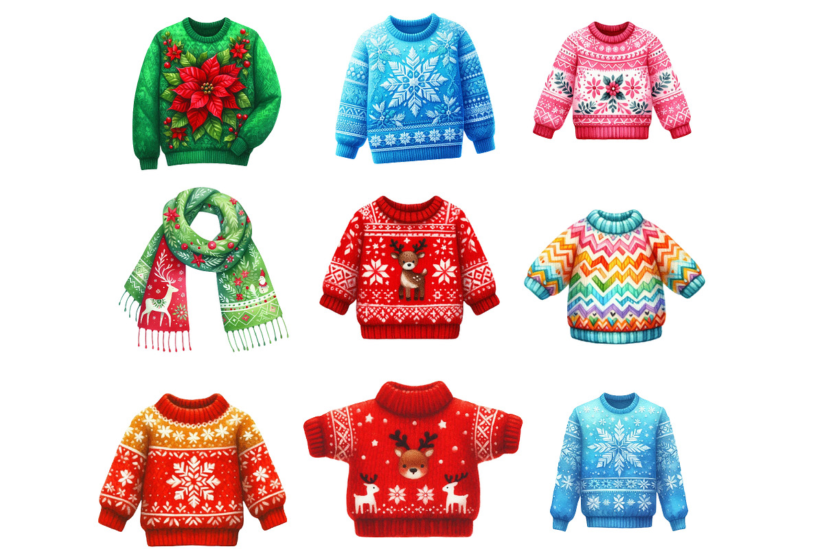 Preppy Christmas Sweater PNG Clipart, an Illustration by Designworld (Photo 4 of 4)