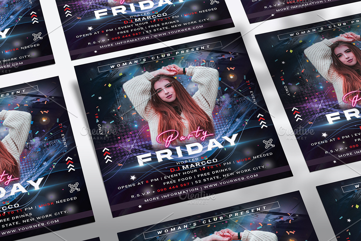 Friday Party Flyer, Nightclub Flyer, a Flyer Template by Artphic (Photo 2 of 4)
