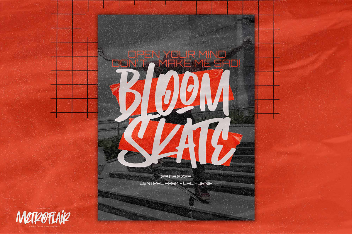 Metroflair – Simple Pure Hand Drawn, a Handwritten Font by Gassstype (Photo 4 of 8)