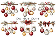 Christmas Decorations Clipart, an Illustration by Craft Nest (Thumbnail 2 of 11)