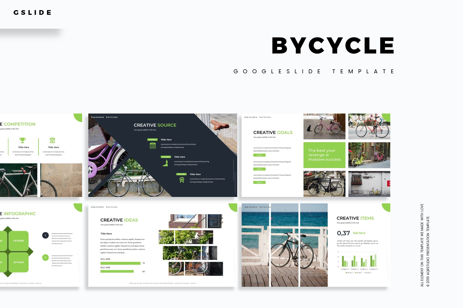 Bycycle - Google Slides Template, a Presentation Template by AQR Studio