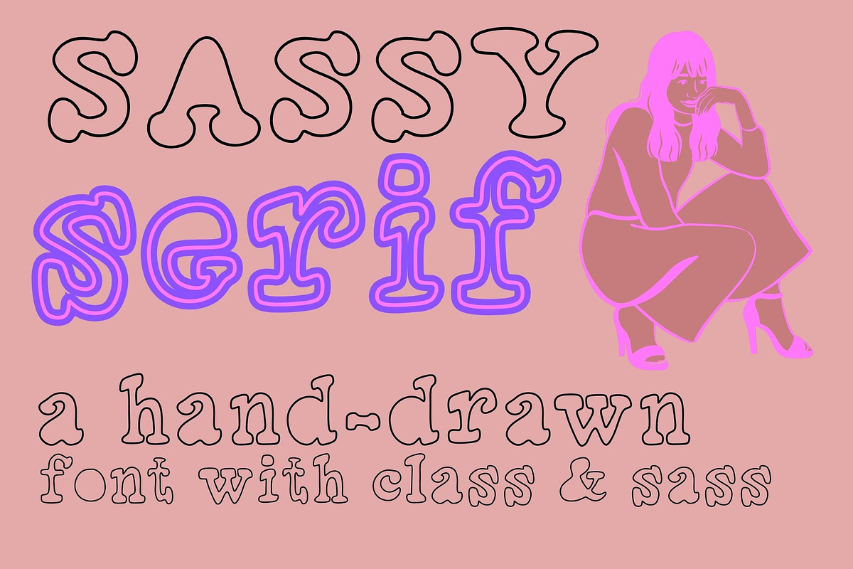 Sassy Serif a hand-drawn font, a Serif Font by Eryn Rose Design (Photo 12 of 12)
