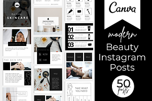 Beauty Themed Instagram Posts, a Social Media Template by Marketing Templates Co.