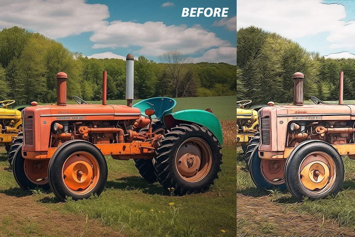 Oil Paint Photoshop Template, an Action Add-On by 3d_model_tifotizi (Photo 2 of 2)